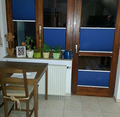 Plissee Holzfenster